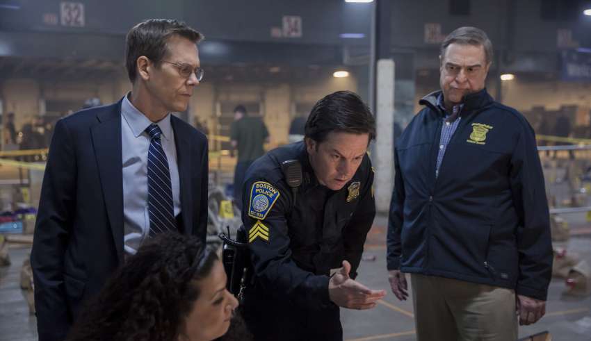(L-r) Kevin Bacon, Mark Wahlberg and John Goodman star in CBS Films' PATRIOTS DAY