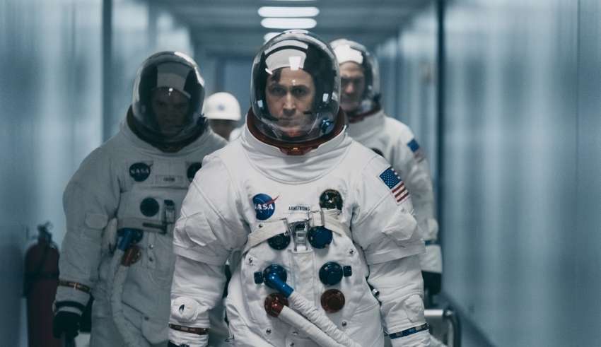 (L-R) Lukas Haas, Ryan Gosling and Corey Stoll star in Universal Pictures' FIRST MAN
