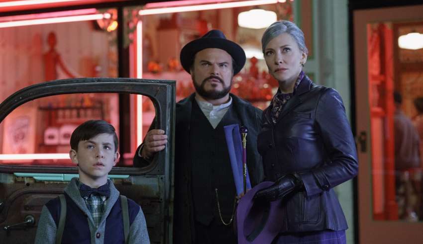 Owen Vaccaro, Jack Black, and Cate Blanchett star in Universal Pictures' THE HOUSE WITH A CLOCK IN ITS WALLS
