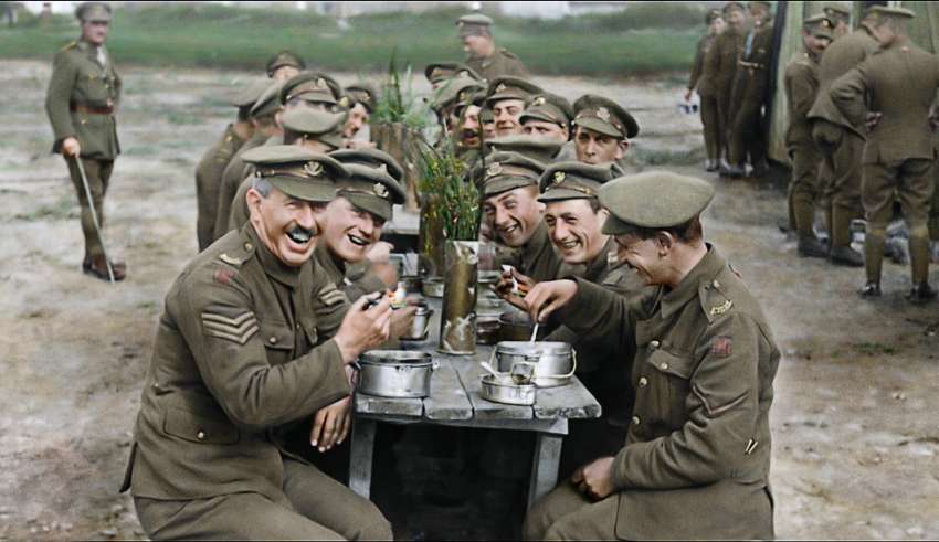 Colorized image from Warner Bros. Pictures' THEY SHALL NOT GROW OLD